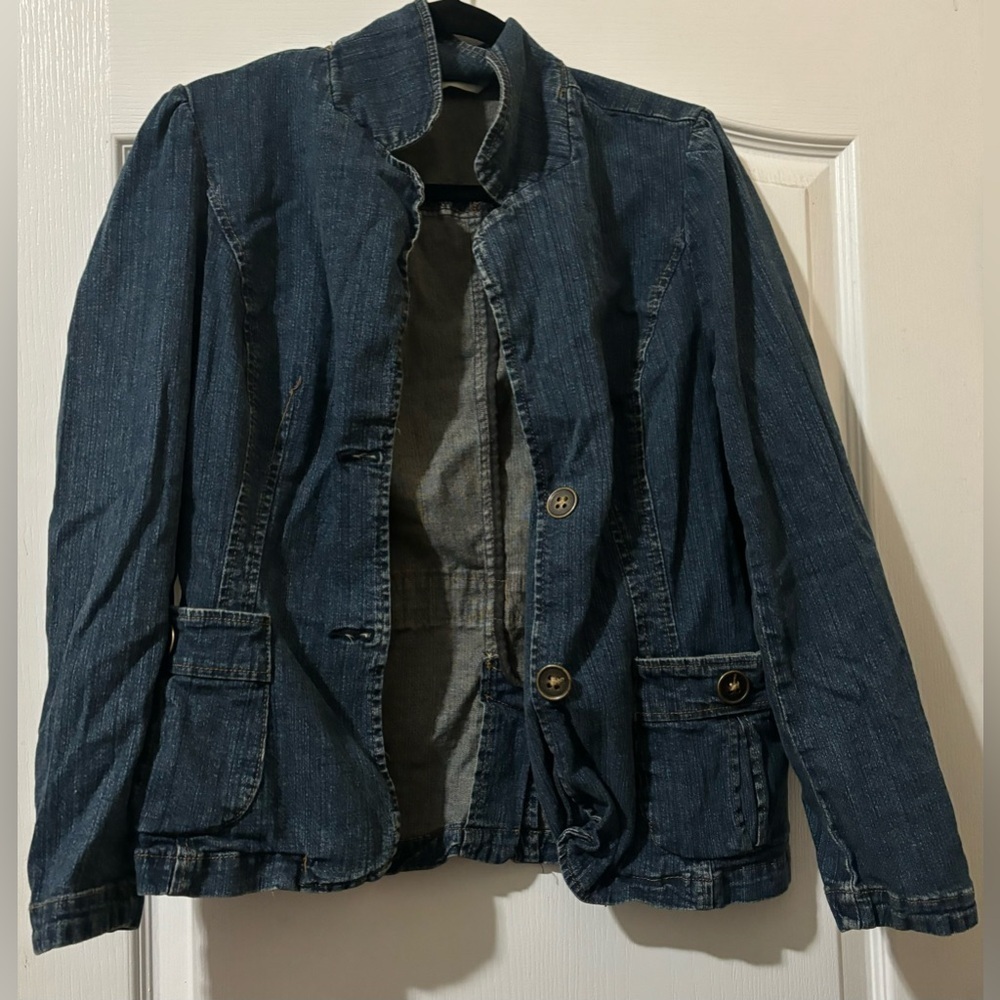 St. John's Bay Women's Blue Denim Jean Jacket Size Large